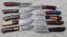Lot of 10 Handmade Damascus Steel Hunting Skinner Knives Custom w/ Sheaths# F-06 — photo 3