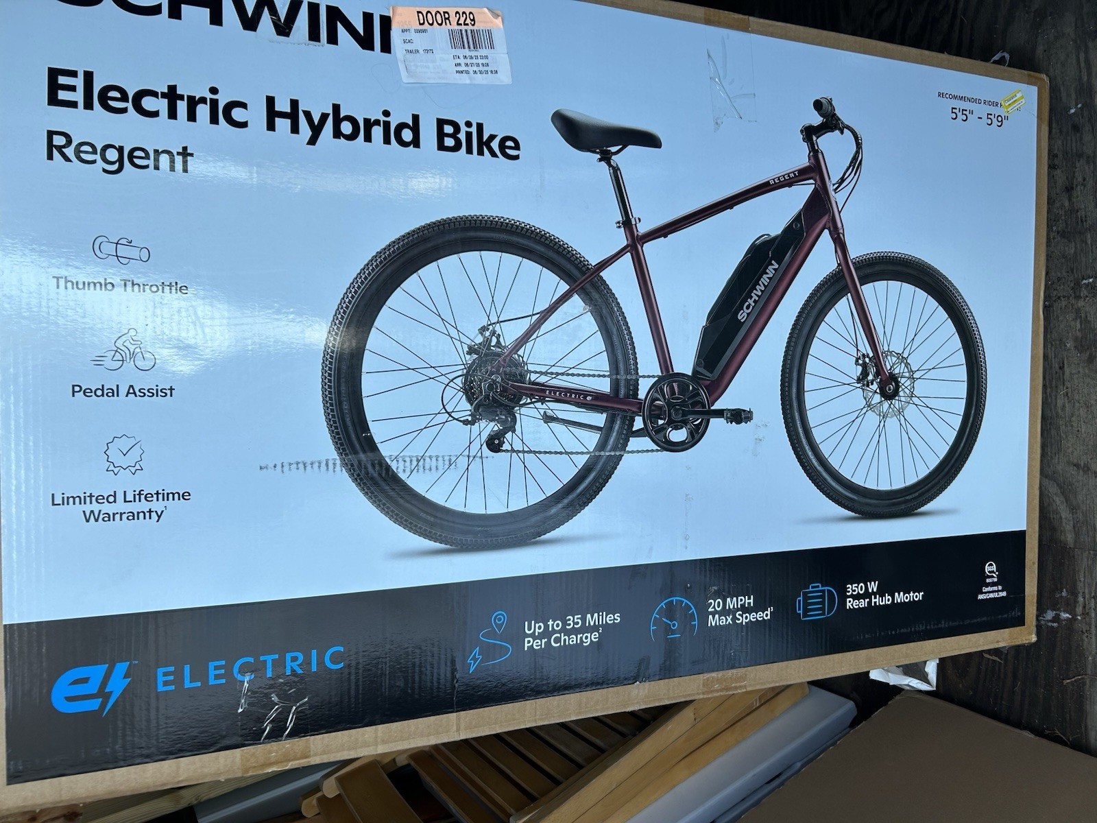BRAND NEW SCHWINN REGENT 27.5" ADULT HYBRID BIKE - DARK RED