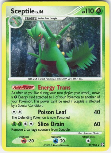 Pokemon Sceptile 10/100 Holo Rare Stormfront Pokemon Near Mint