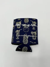 Travis Mathew Can Koozie Blue And Yellow Pineapple Drink Cooler Neoprene