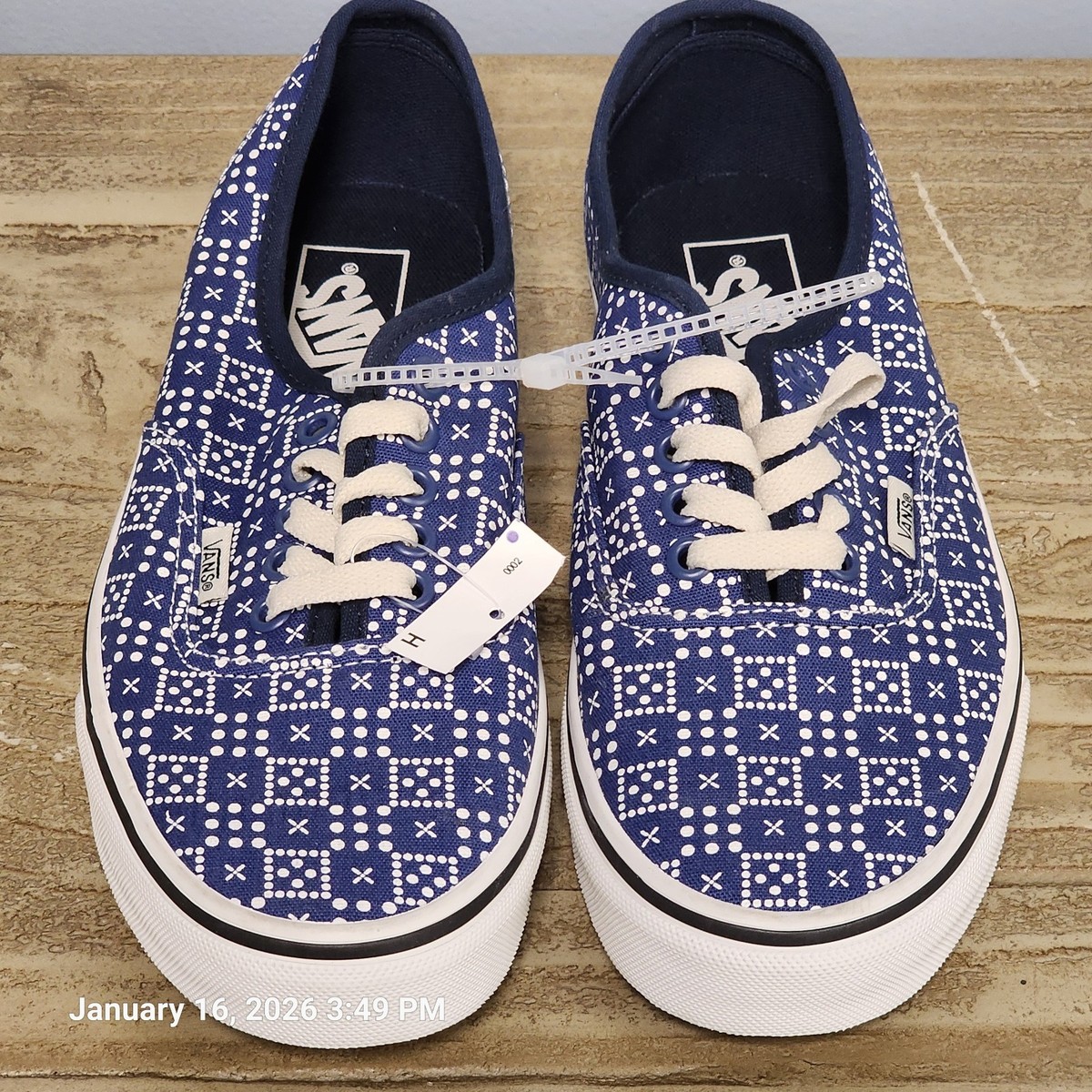 Size 8.5 - Vans Authentic Logo Repeat - True Blue for sale online