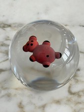 SULFURE PRESSE-PAPIER OURSON ROSE SAINT-LOUIS BACCARAT