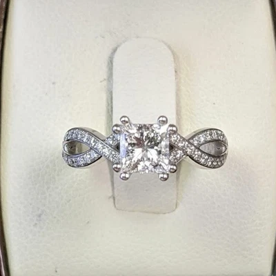 Diamond Wedding Ring Princess Cut 3.00 Ct IGI Certified Lab Grown 18k White Gold - Image 1 of 4