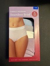 NWT CAROLE HOCHMAN 5 PK MULTI-COLOR SILKY SOFT FULL COVERAGE BRIEFS SZ L 272C