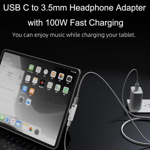 USB-C-auf-Audiobuchsenadapter mit 100-W-Schnellladefunktion, 2-in-1-USB-C-a4037 - Bild 6 von 7