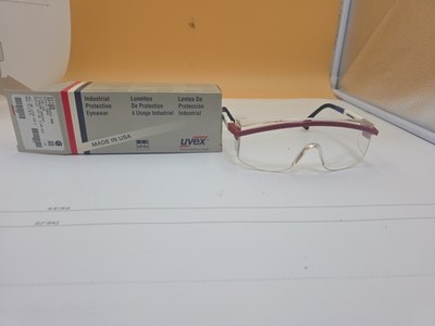 Vintage UVEX Astrospec 3000 Patriot Frame Clear Lens Safety Glasses Made In USA