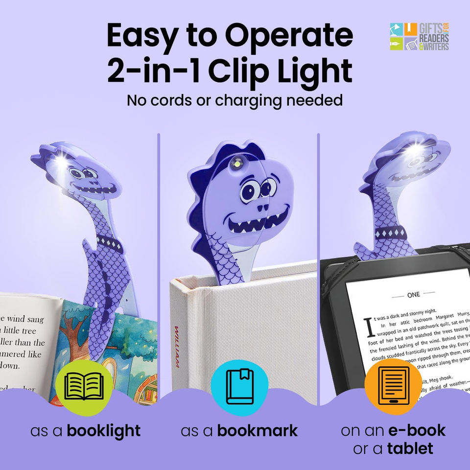Book Light for Kids, Clip on Reading Light for Bed, 2In1 Flexilight ...