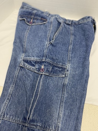 Cotler Jeans Mens 34 Medium Blue Paper Bag Baggy Cargo Y2K Cotton Vintage - Picture 9 of 16