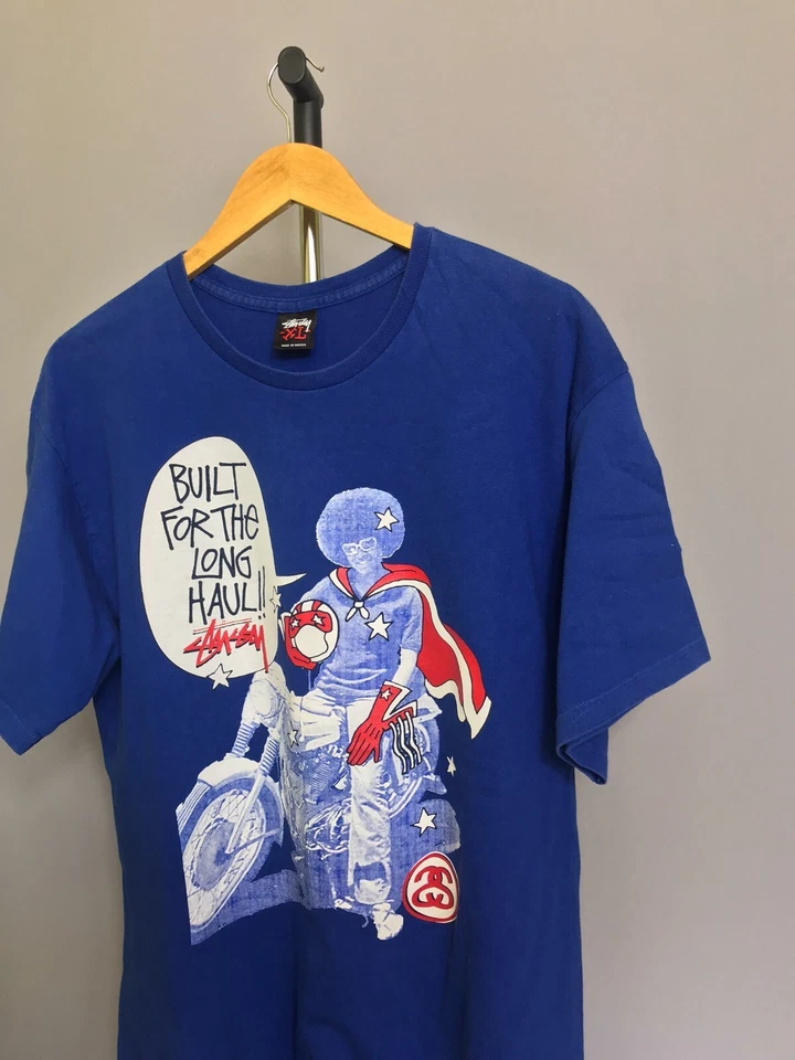 Camiseta vintage Stussy camiseta años 90 2000 para hombre XL azul - Imagen 2 de 4