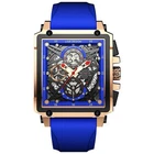 LIGE Men Watch Rectangle Sport Wristwatch Rubber Strap for Business Male Watches