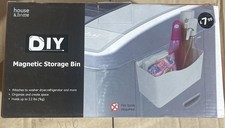 Magnetic Storage Bin Organiser Attaches to Fridge Washing Machine Radiator Metal