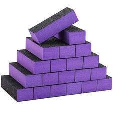 20 Pcs Nail Buffer Block Sponge Sanding Buffing File 80/120 Grit 3 Sides Nail 
