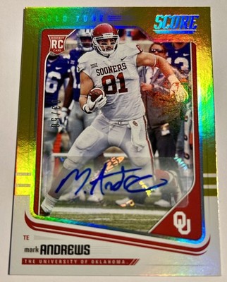 2018 Panini Score Football MARK ANDREWS Ravens Gold Zone Autograph Auto 3/50