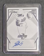 Seth Williams Autograph Rookie Card Black Plate 1/1 2021 Leaf Flash Football. rookie card picture