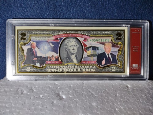 Uncirculated $2 bill Bradford Exchange - Donald Trump "Criminal Justice Reform"