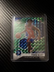 2020-21 Panini Mosaic NBA Debut Tyrese Maxey #263 Green Mosaic Prizm 76ers
