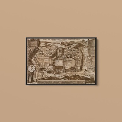 Vintage Maps - Antique Map of Jerusalem - Art Print on Paper or Canvas