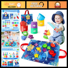 17-in-1 Montessori Fishing Game & Stacking Cups - Baby Toddler Toys 1-2 Years