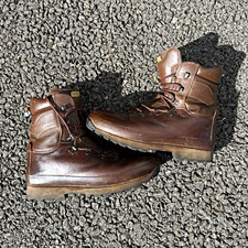 Altberg Defender brown leather military boots women 7