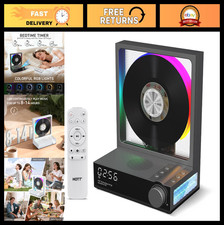 Portable Bluetooth CD Player with Hi-Fi Sound, Remote, RGB Light, USB/AUX/TF Car