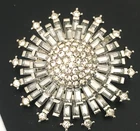 WOW Vintage Brooch Pin Art Deco Rhinestone Silver tone Jewelry lot x