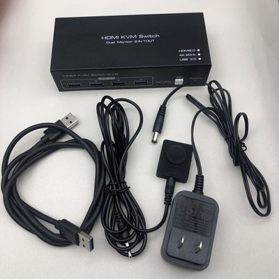 4k 60hz HDMI 2.0 KVM Switch USB 3.0 Dual Monitors & Dual Computers 2x2
