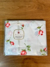 Vintage Springmaid Double Fitted Sheet 100% Cotton Combed Percale Red Rose NOS