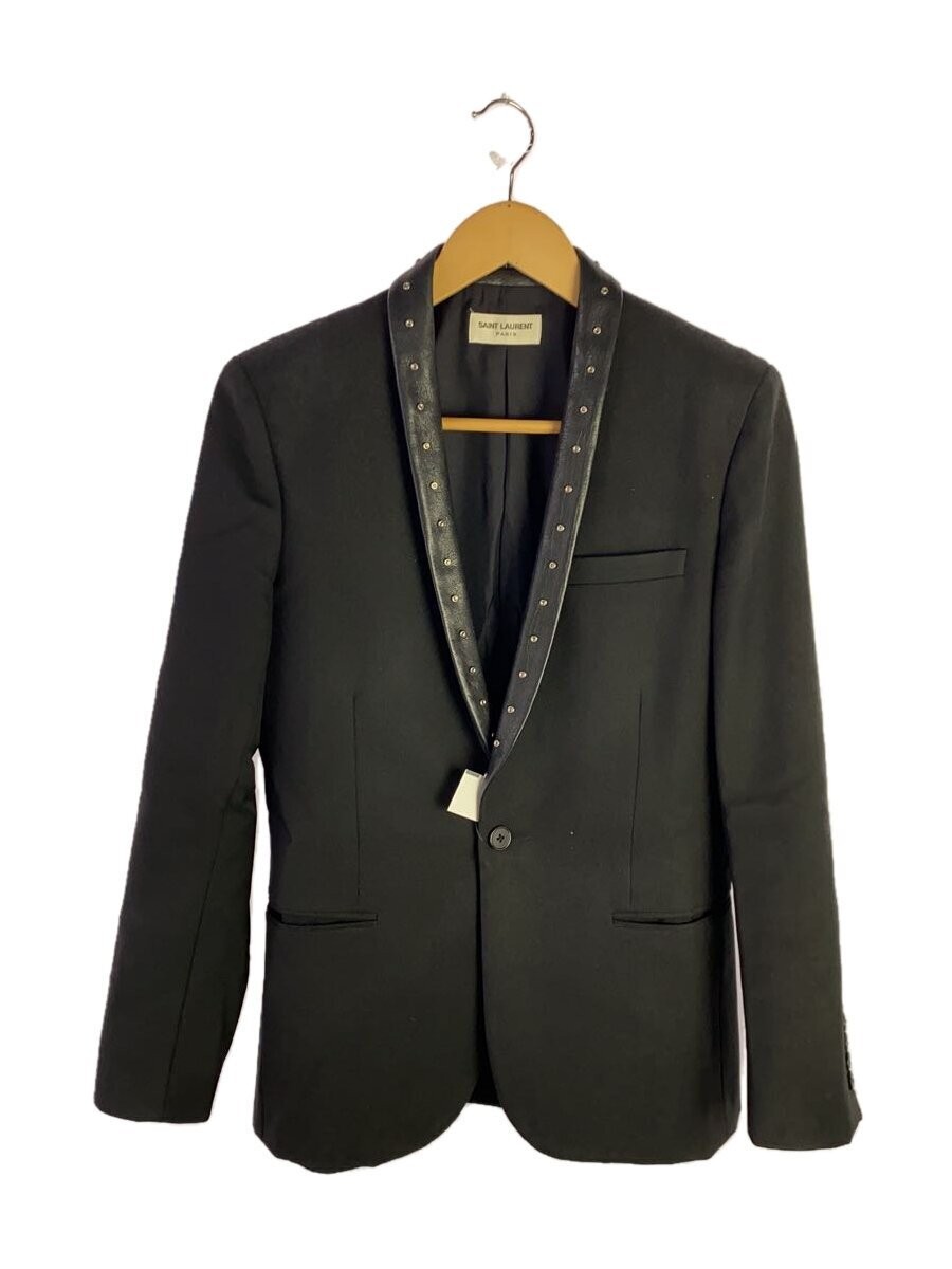 Giacca sartoriale Saint Laurent 13Aw periodo Eddy pelle borchiata collo scialle 44 W