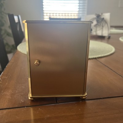 Tiffany and Co. Quartz Brass Square Desk Clock Vintage, Not