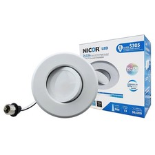 NICOR 6 in. LED Gimbal Downlight Retrofit Kit for 5 and 6 in. Housings, 2700K