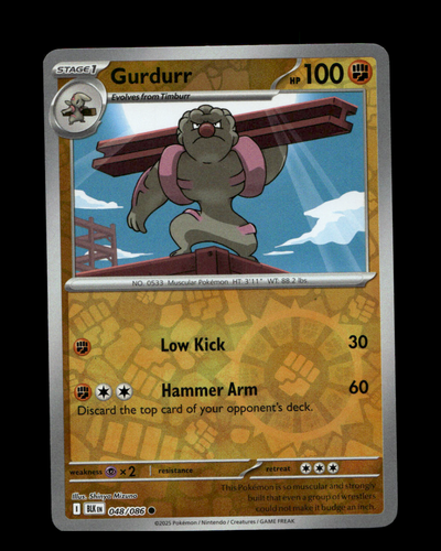 Gurdurr [BLK 048/086] Common NM, rocky build, Low Kick, Hammer Arm, yellow border.