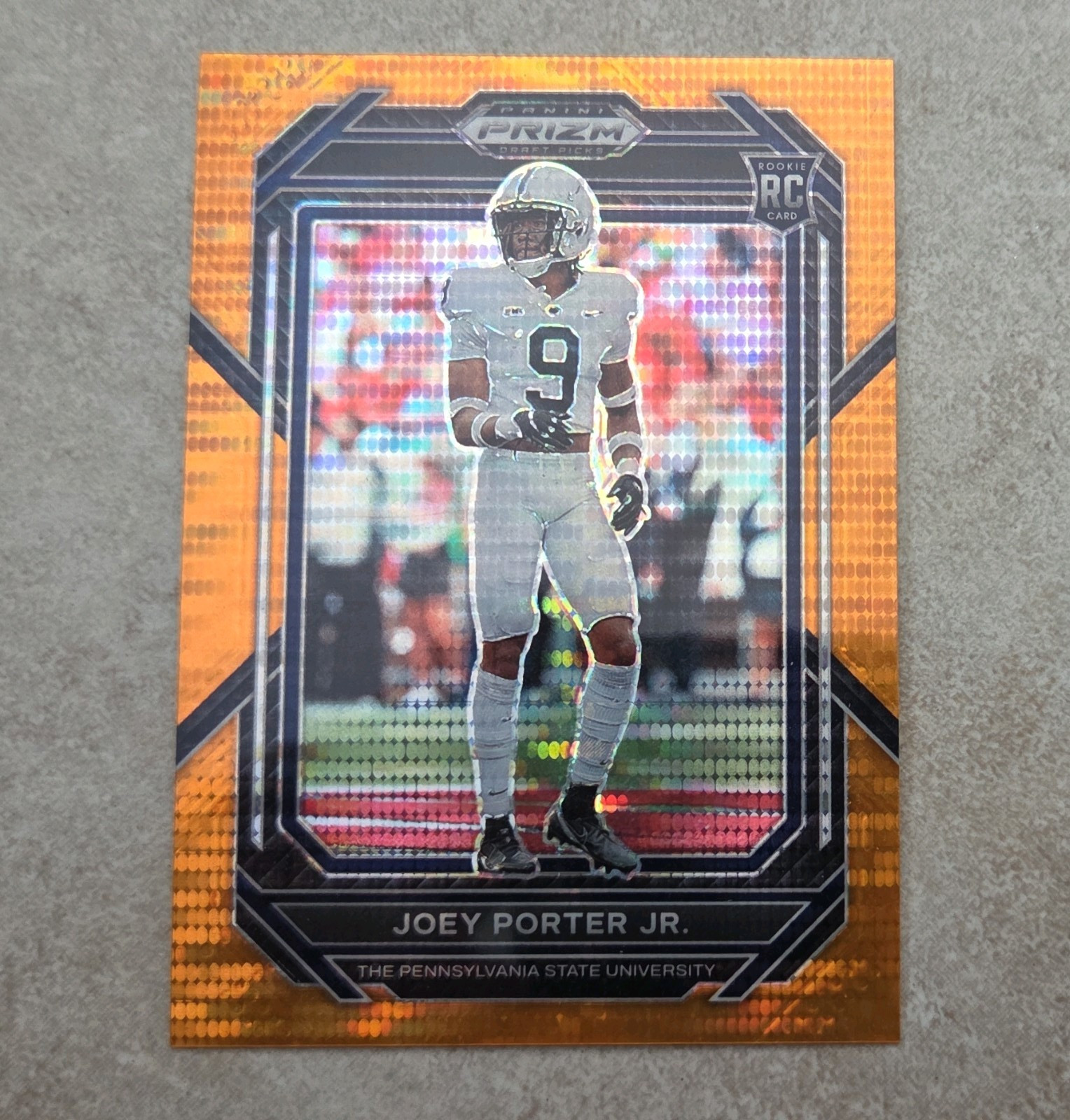 Joey Porter Jr. Panini Prizm Draft Picks #175 Orange Pulsar