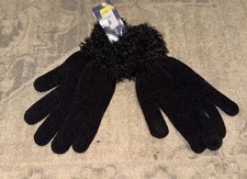 Westbound Women Warm Plush Black Gloves One Size New