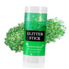 Green Body Glitter Stick, Mardi Gras Face Hair 04 Green Glitter Stick