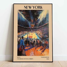 Knicks at Madison Square Garden Poster &ndash; Vintage Basketball Wall Art