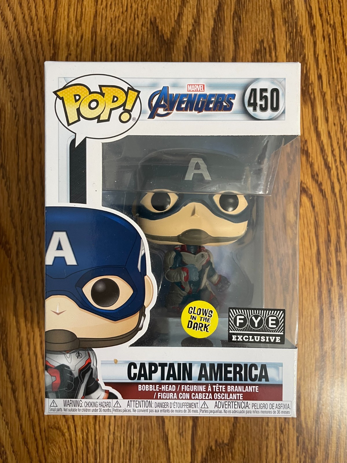 Sale Funko Pop Marvel Avengers - Captain America (Gitd) #450 - Fye Exclusive Be