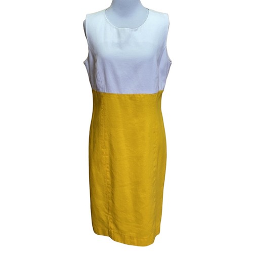 Donna Toran Vintage Yellow & White Colorblock Suit Dress & Blazer Size 8 - Bild 8 von 12