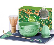 510mL Matcha Whisk Set 8 Pcs Complete Ceramic Matcha Kit with Handcrafted Bam...