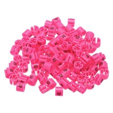100 Pack Clothes Hanger Marker Number 40 Size Tag Fit 3mm Rod Rose Red
