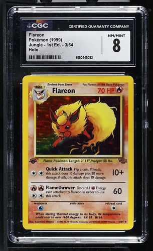 Flareon (1st Edition) graded CGC 8 for sale on eBay
