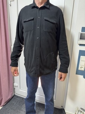 JP1880 Fleecehemd / Fleecejacke 3XLT (Übergröße, Tall) schwarz