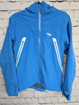Outdoor Research Allout Hooded Jacket Womens SP Blue Ventia Waterproof Hiking
