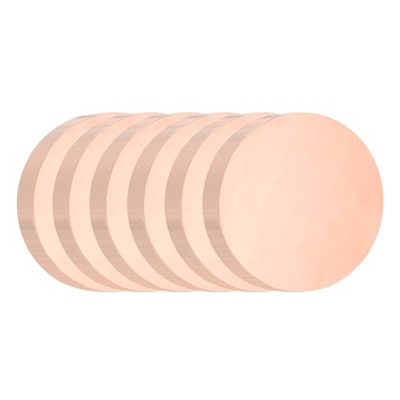 6Pcs Copper Round Plate, 0.12'' Thick 0.6'' Dia C1100 Pure Copper Sheet