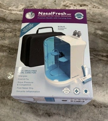 Nasal Fresh MD Powered Saline Nasal Irrigation Premium Bundle + Carrying Case 
