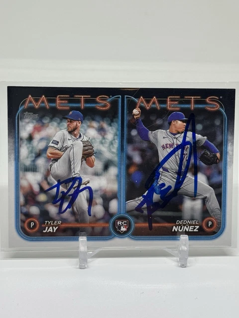 2024 Topps Update US-82 Dedniel Nunez & Tyler Jay Dual Signed New York Mets