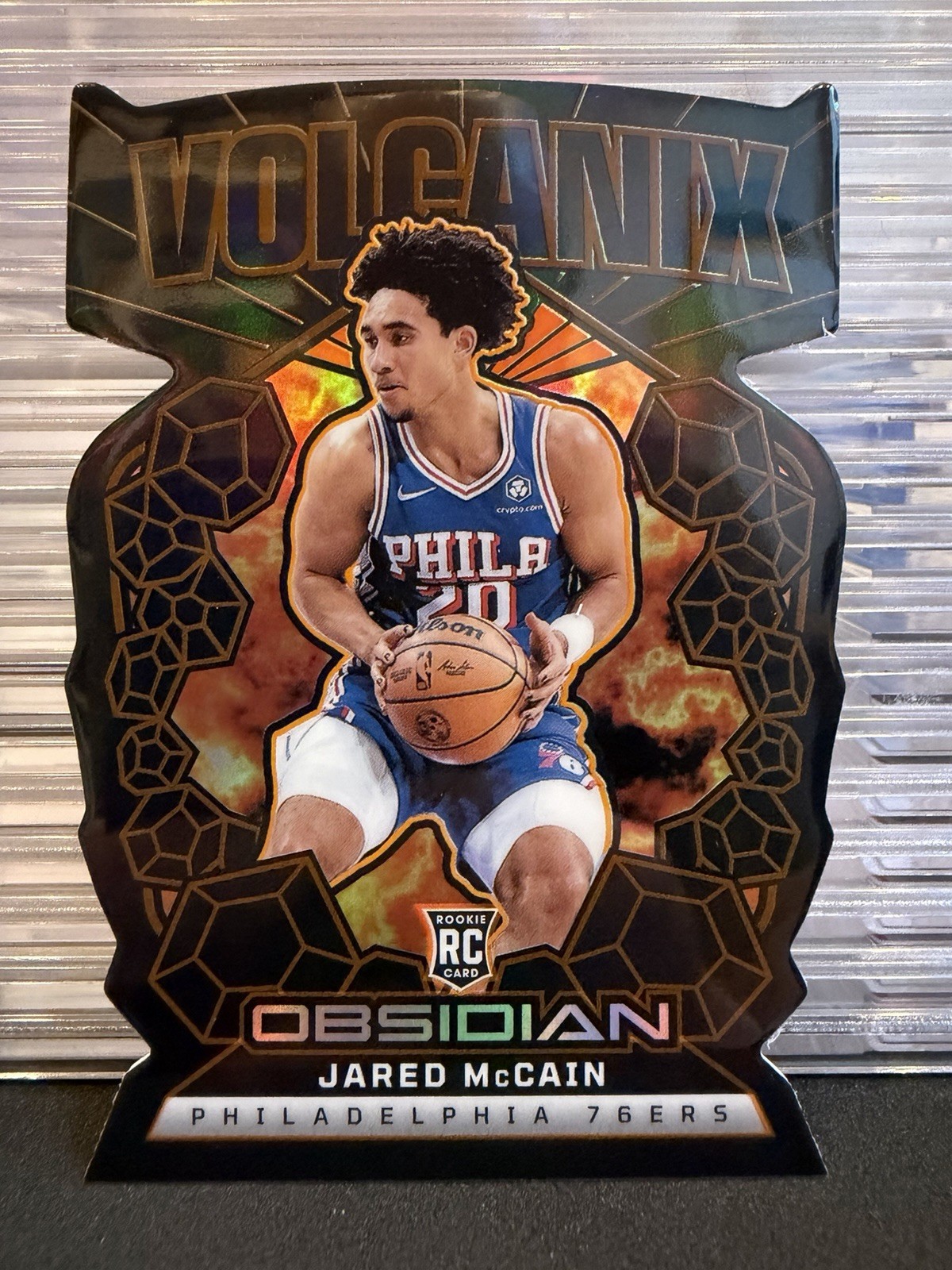 Jared McCain 2024-25 Obsidian Volcanix Case Hit SP 76ers Thunder Rookie RC