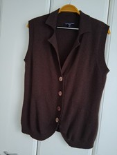 Louisa Di Carpi Damen Kaschmir Feinstrick Weste Strickweste Braun Melange Gr. 38