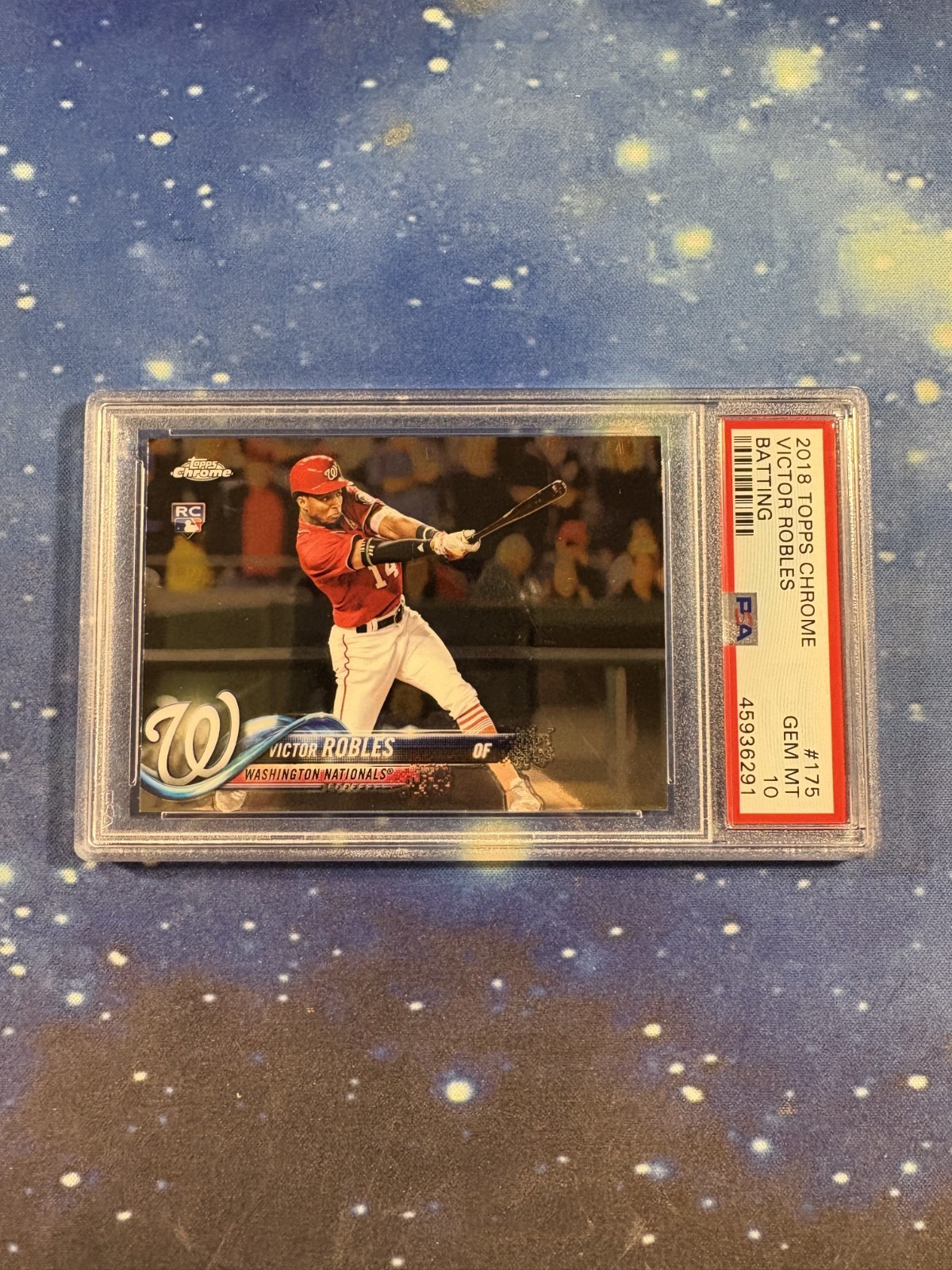 Victor Robles Rookie Card 2018 Topps Chrome #175 Batting RC Nationals PSA 10