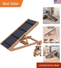 Foldable Wooden Dog Ramp  Pet Stairs - 5-Level Non-Slip Pet Steps for Dogs ...