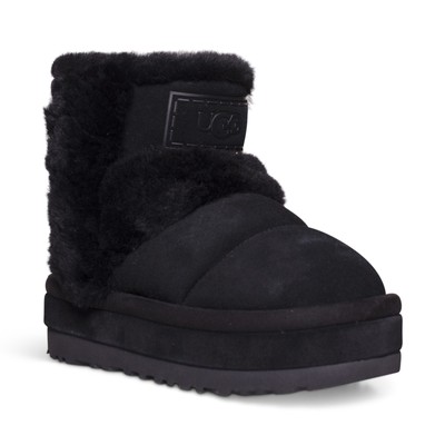 s-l400.jpg Ugg Women\'s Black Shearling Cold Weather Winter Foldover Boots - Size 9 main image 1